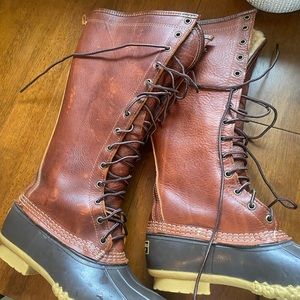 L.L Bean knee high lace up duck boots